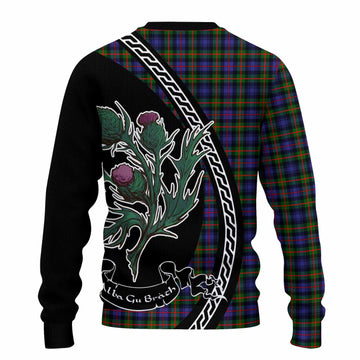 Fleming Family Crest Tartan Knitted Sweater Alba Thistle Inspired
