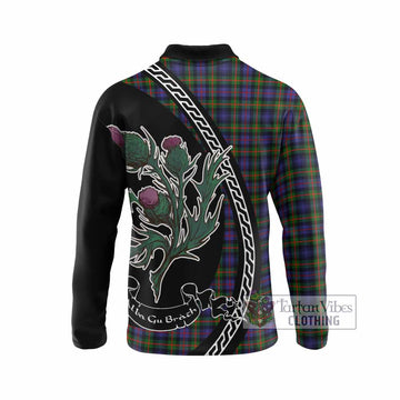 Fleming Family Crest Tartan Long Sleeve Polo Shirt Alba Thistle Inspired