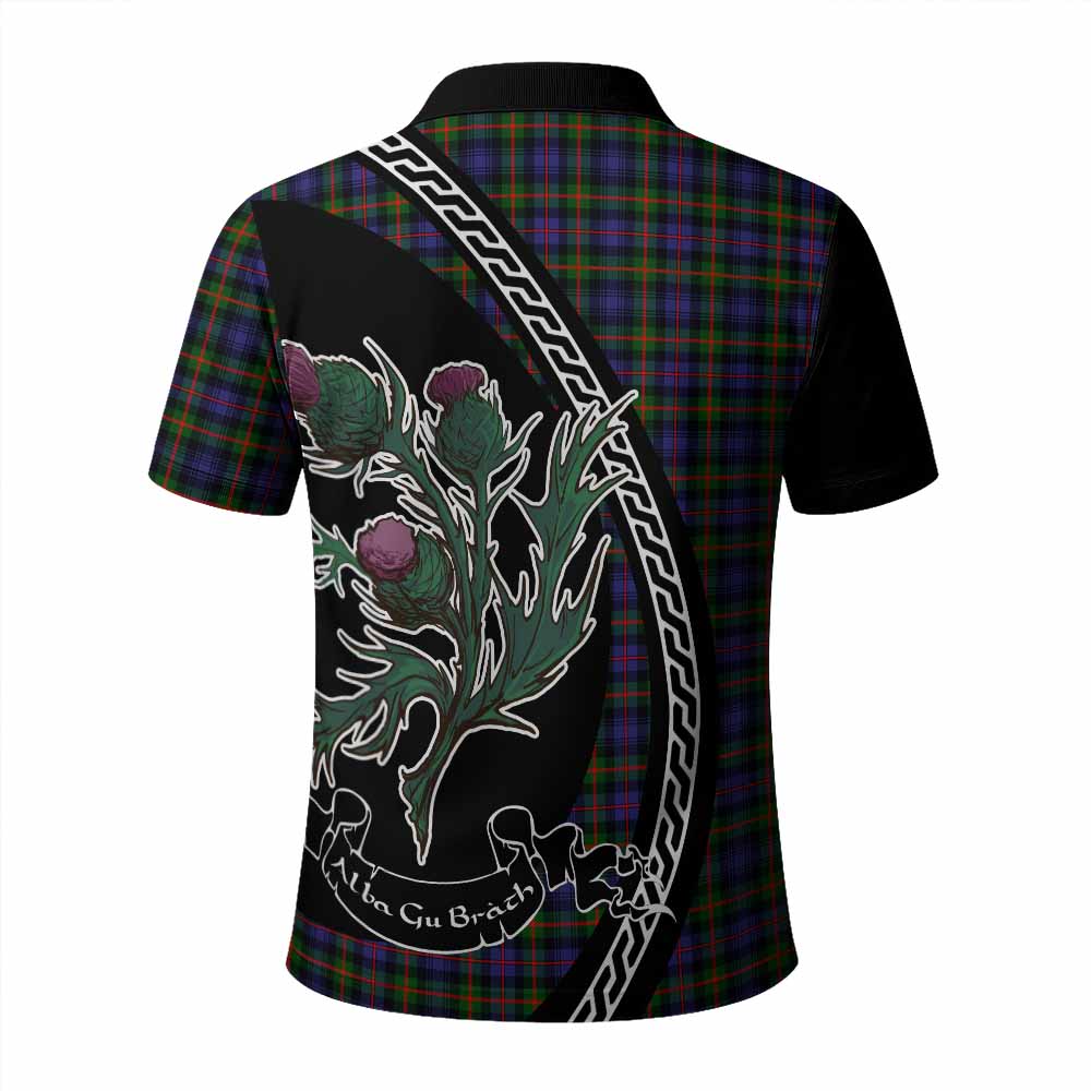 Fleming Family Crest Tartan Polo Shirt Alba Thistle Inspired - Tartan Vibes Clothing