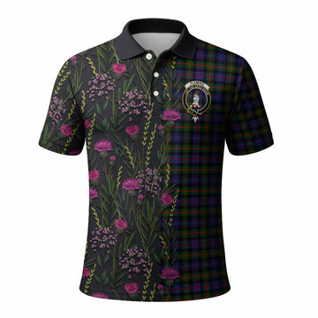 Fleming Family Crest Tartan Polo Shirt Scottish Thistle Flower Pattern Half Style