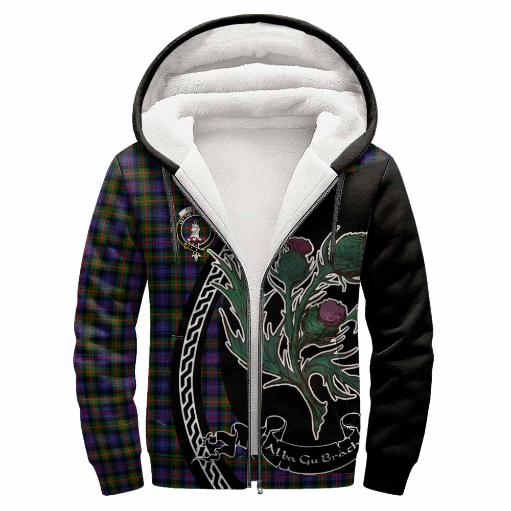 Fleming Family Crest Tartan Sherpa Hoodie Alba Thistle Inspired - Tartan Vibes Clothing
