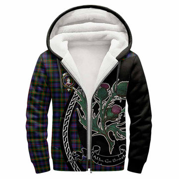 Fleming Family Crest Tartan Sherpa Hoodie Alba Thistle Inspired