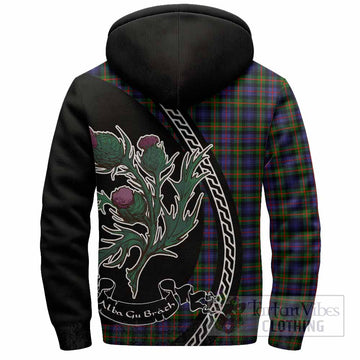 Fleming Family Crest Tartan Sherpa Hoodie Alba Thistle Inspired