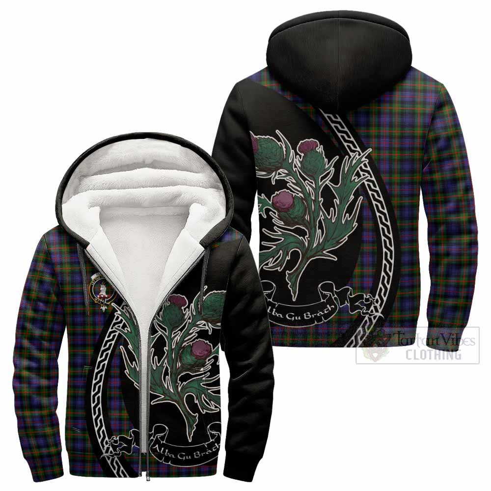 Fleming Family Crest Tartan Sherpa Hoodie Alba Thistle Inspired - Tartan Vibes Clothing