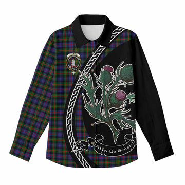 Fleming Family Crest Tartan Women Casual Shirt Alba Thistle Inspired