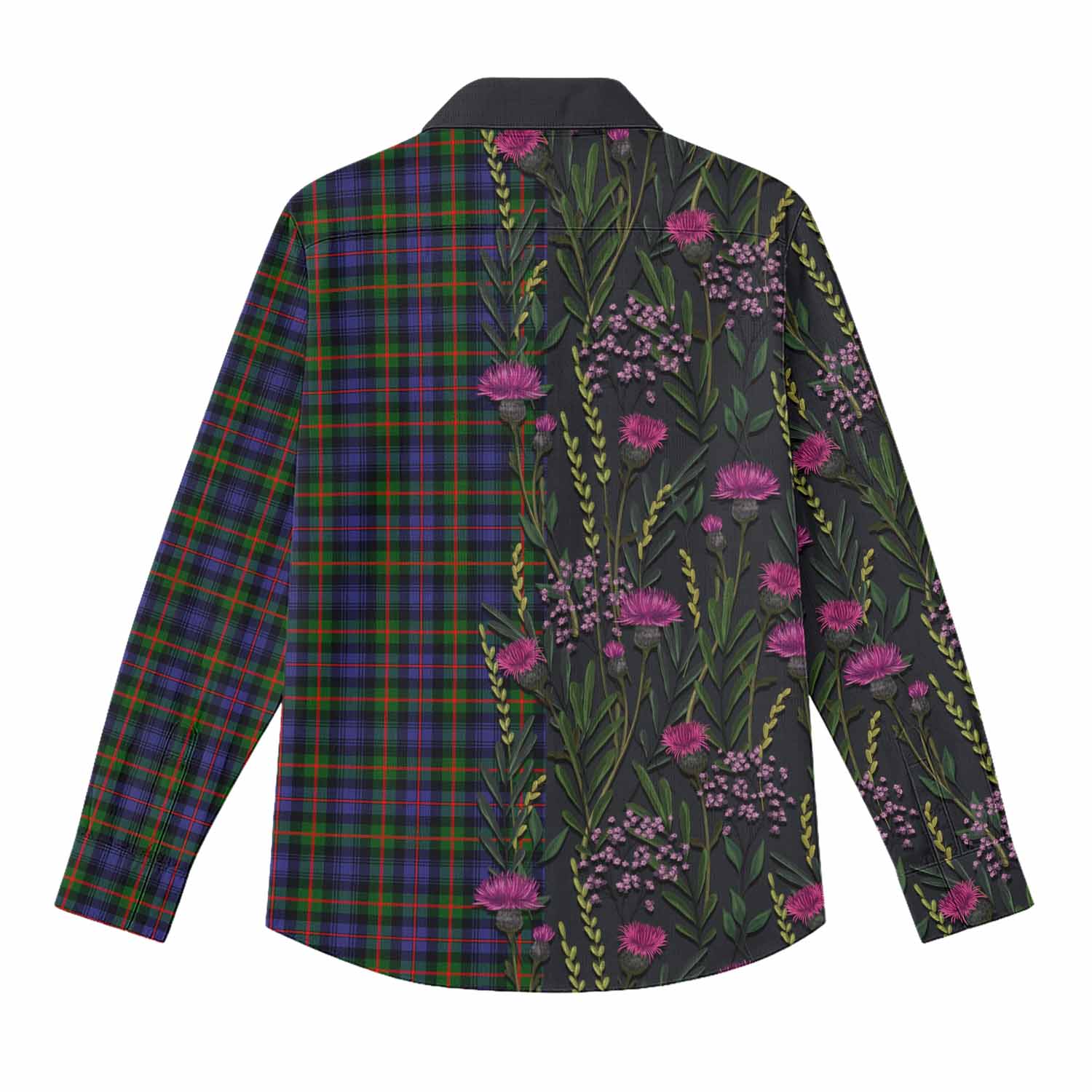 Fleming Family Crest Tartan Women Casual Shirt Scottish Thistle Flower Pattern Half Style - Tartan Vibes Clothing