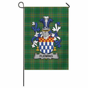 Fleming Irish Clan Tartan Garden Flag with Coat of Arms
