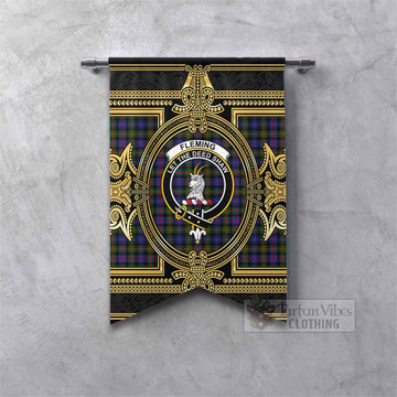 Fleming Scottish Tartan Crest Gonfalon Royal Stylized Fishtail - Tartan Vibes Clothing