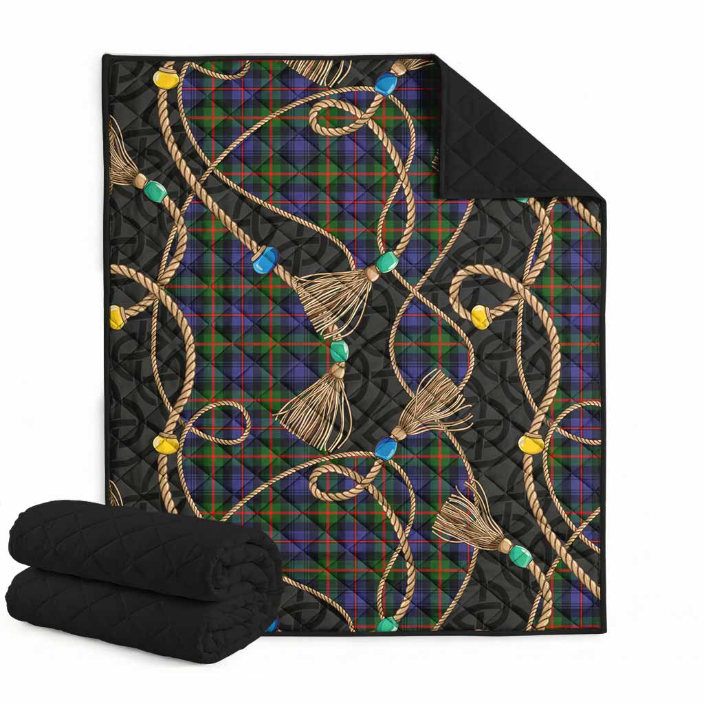 Fleming Scottish Tartan Twisted Ropes Stylized Premium Quilt Super King Quilt 91" x 110" - Tartan Vibes Clothing