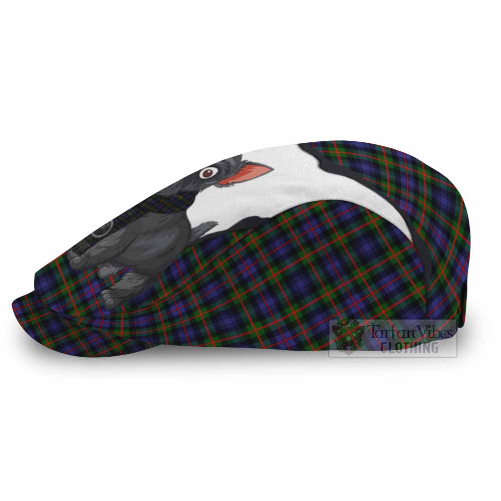 Fleming Scottish Terrier Tartan Flat Cap, Jeff Cap Thistle Heritage Art - Tartan Vibes Clothing