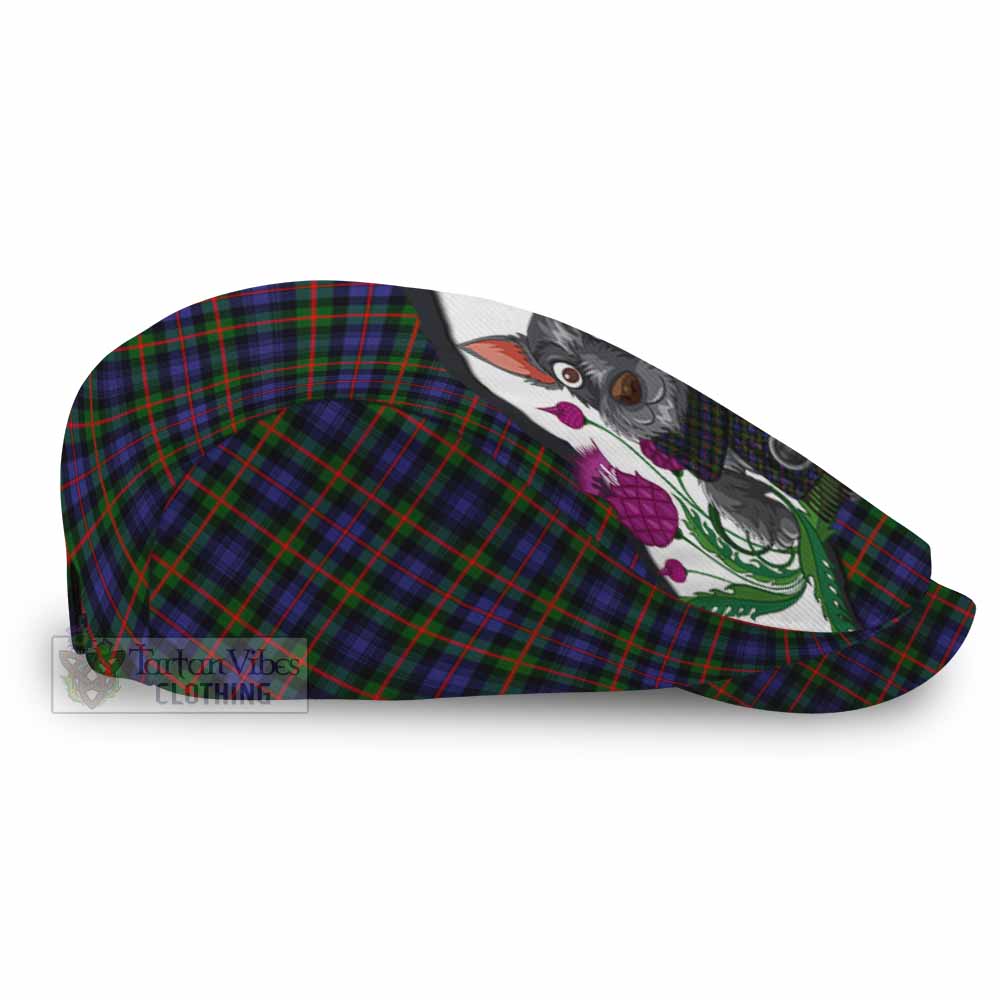 Fleming Scottish Terrier Tartan Flat Cap, Jeff Cap Thistle Heritage Art - Tartan Vibes Clothing