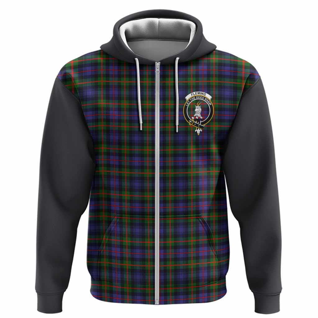 Fleming Tartan Accent Hoodie with Family Crest