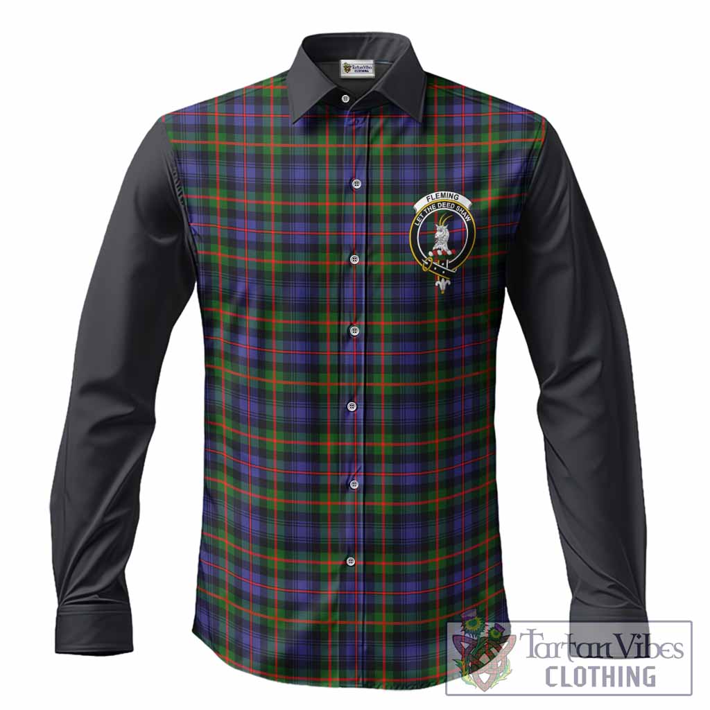 Fleming Tartan Accent Long Sleeve Button Shirts with Family Crest