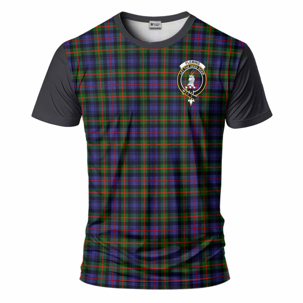 Fleming Tartan Accent T-Shirt with Family Crest