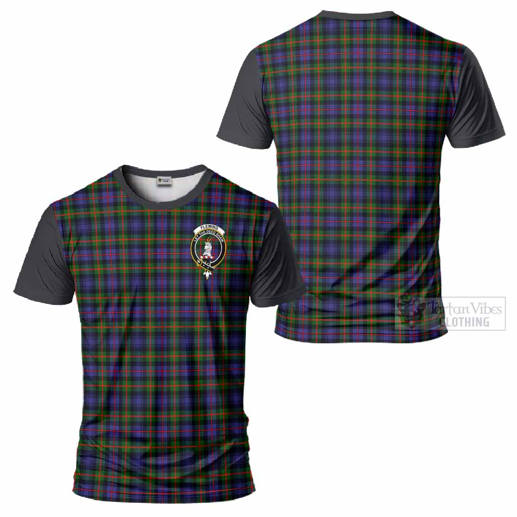 Fleming Tartan Accent T-Shirt with Family Crest