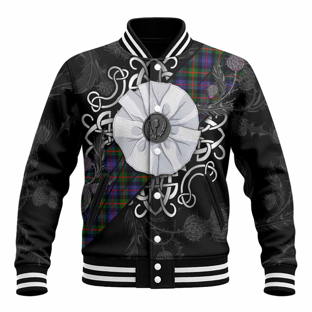 Fleming Tartan Baseball Jacket Jacobite White Rose Unisex - Tartan Vibes Clothing