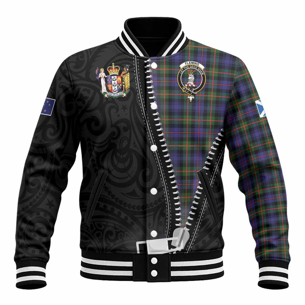 Fleming Tartan Baseball Jacket New Zealand Pattern Unique Zipper Stylized