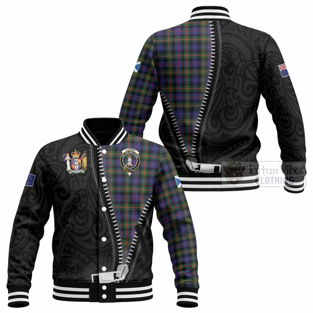 Fleming Tartan Baseball Jacket New Zealand Pattern Unique Zipper Stylized
