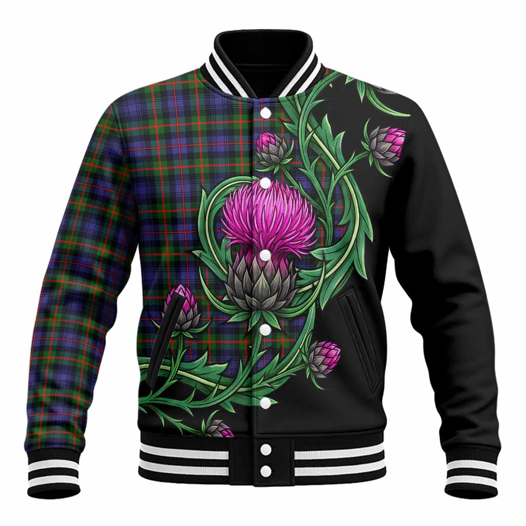 Fleming Tartan Baseball Jacket Resilient Scottish Thistle Unisex - Tartan Vibes Clothing