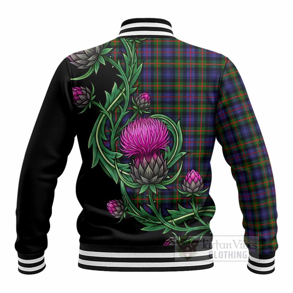 Fleming Tartan Baseball Jacket Resilient Scottish Thistle - Tartan Vibes Clothing
