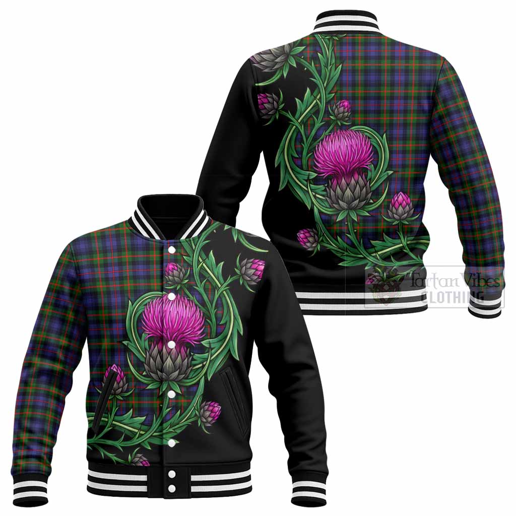 Fleming Tartan Baseball Jacket Resilient Scottish Thistle - Tartan Vibes Clothing