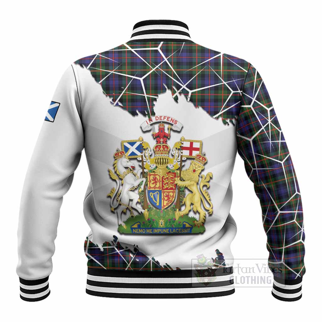 Fleming Tartan Baseball Jacket with Family Crest and Lion Rampant Grunge Style
