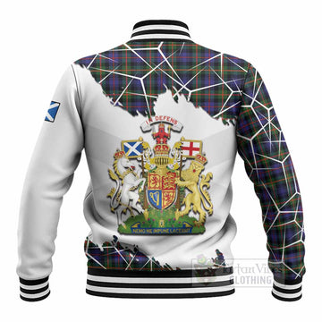 Fleming Tartan Baseball Jacket with Family Crest and Lion Rampant Grunge Style
