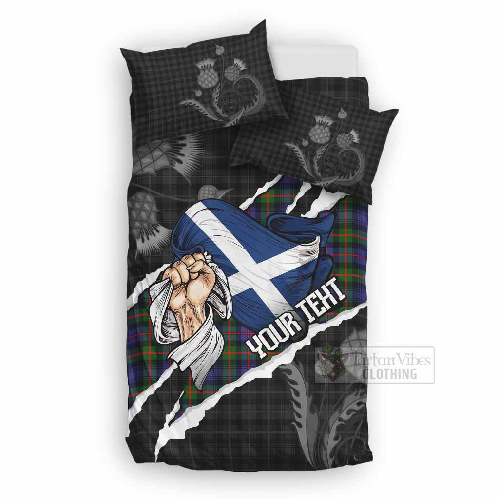 Fleming Tartan Bedding Set Hands with Scotland National Flags UK Bedding Set UK Double 79*79 inch - Tartan Vibes Clothing