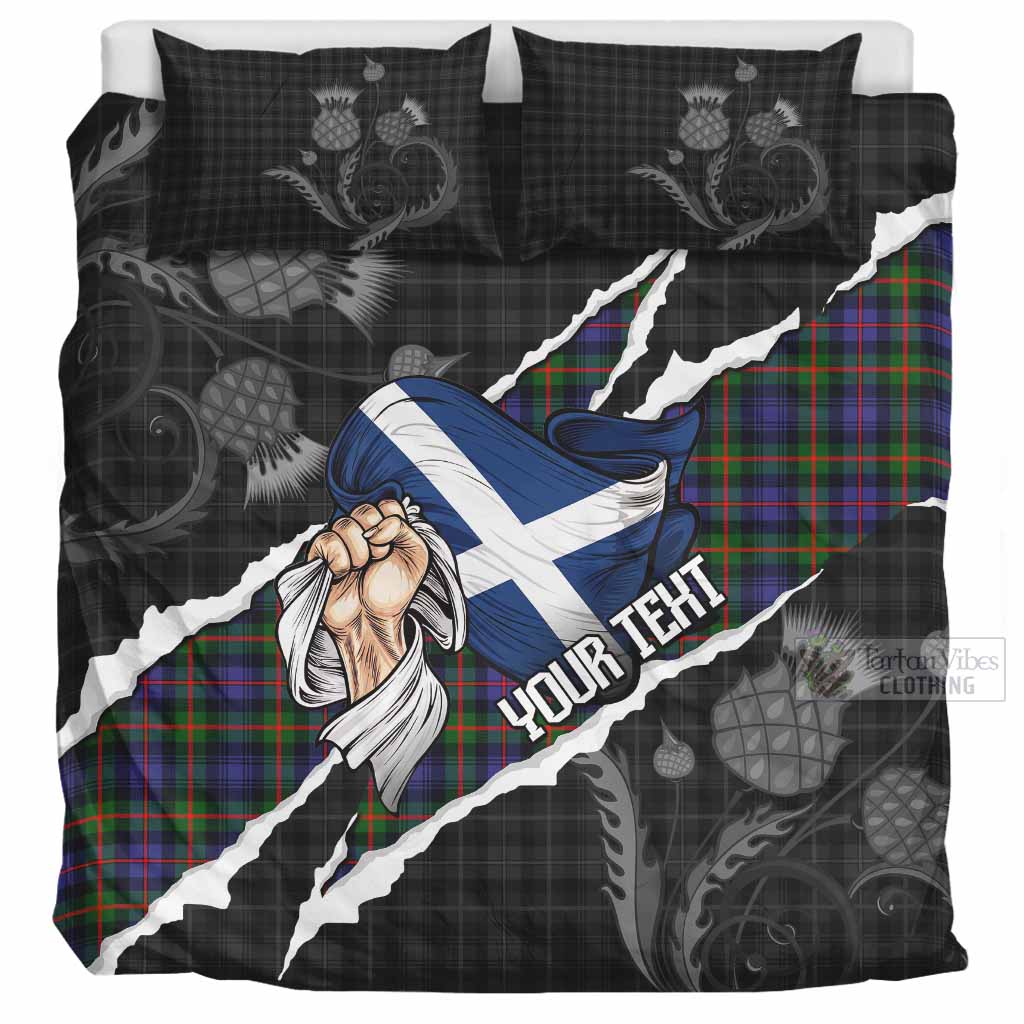 Fleming Tartan Bedding Set Hands with Scotland National Flags UK Bedding Set UK Super King 104*94 inch - Tartan Vibes Clothing