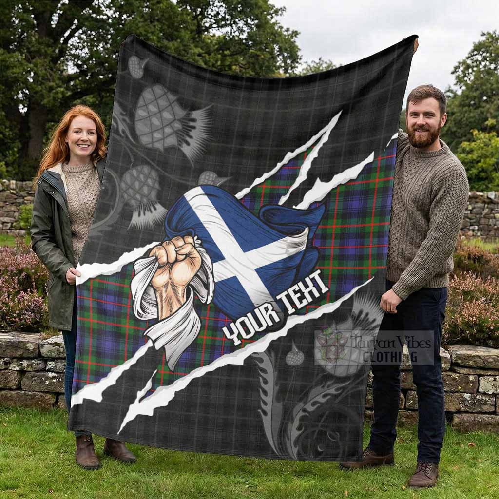 Fleming Tartan Blanket Hands with Scotland National Flags