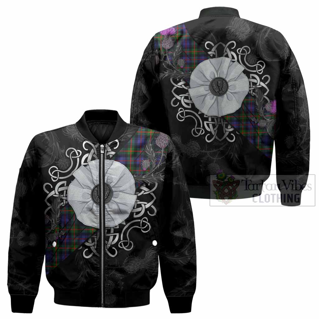 Fleming Tartan Bomber Jacket Jacobite White Rose - Tartan Vibes Clothing
