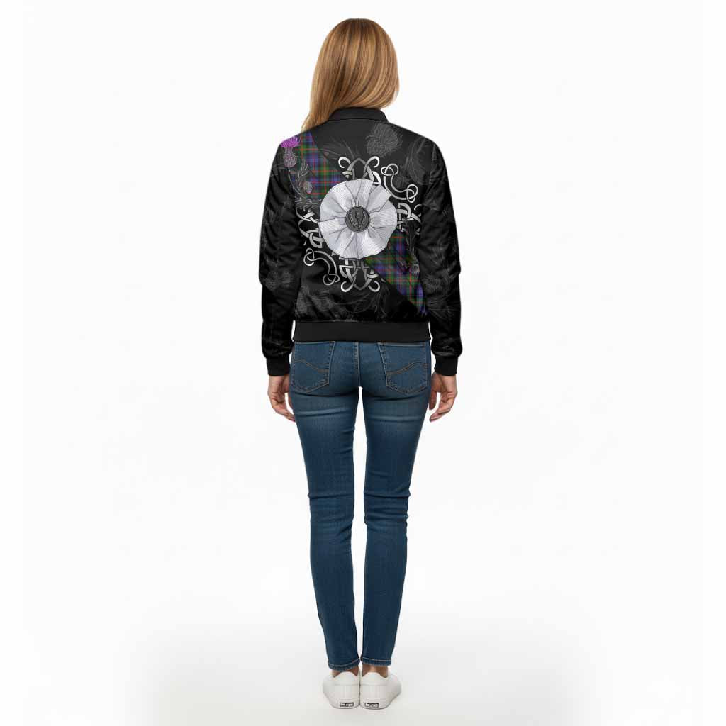 Fleming Tartan Bomber Jacket Jacobite White Rose - Tartan Vibes Clothing
