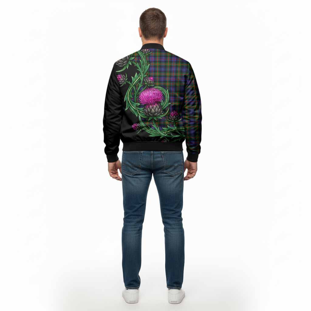 Fleming Tartan Bomber Jacket Resilient Scottish Thistle - Tartan Vibes Clothing
