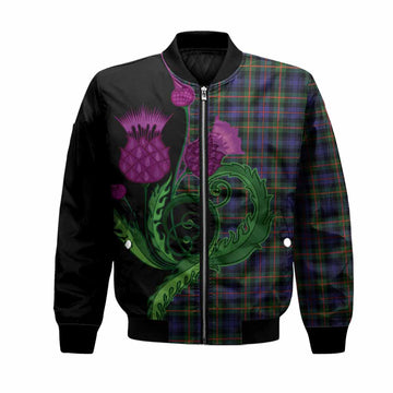 Fleming Tartan Bomber Jacket Traditional Scottish Thistle