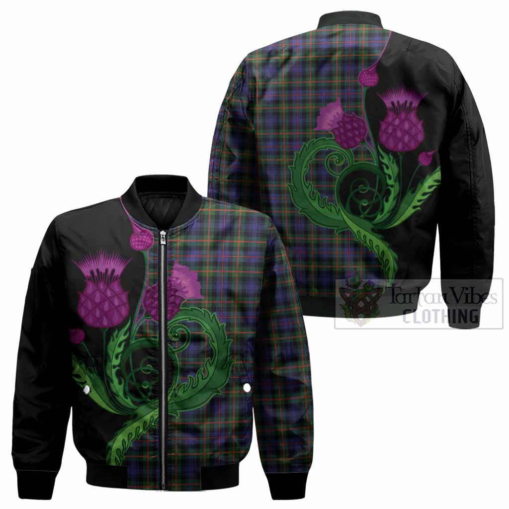 Fleming Tartan Bomber Jacket Traditional Scottish Thistle