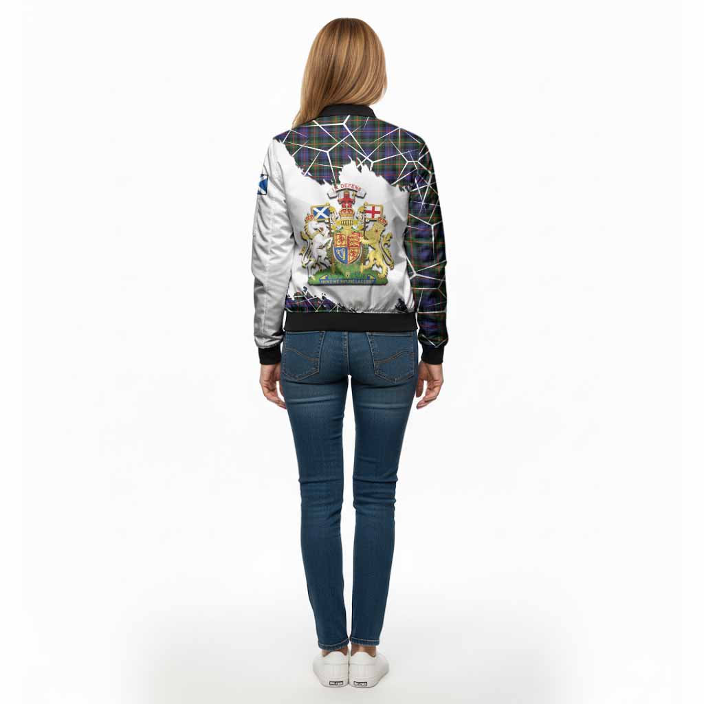 Fleming Tartan Bomber Jacket with Family Crest and Lion Rampant Grunge Style