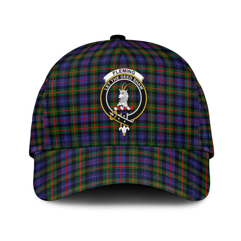 Fleming Tartan Classic Cap with Family Crest