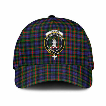 Fleming Tartan Classic Cap with Family Crest