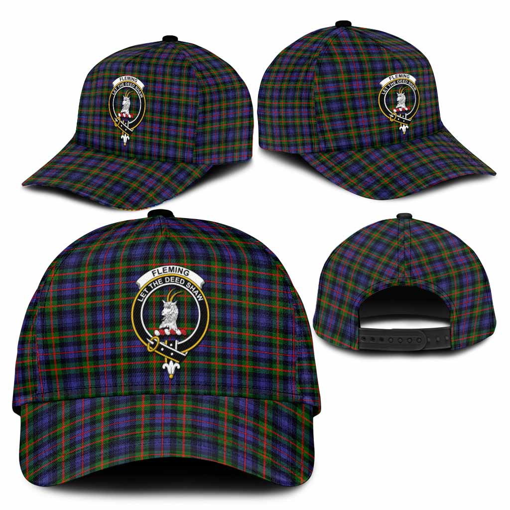 Fleming Tartan Classic Cap with Family Crest