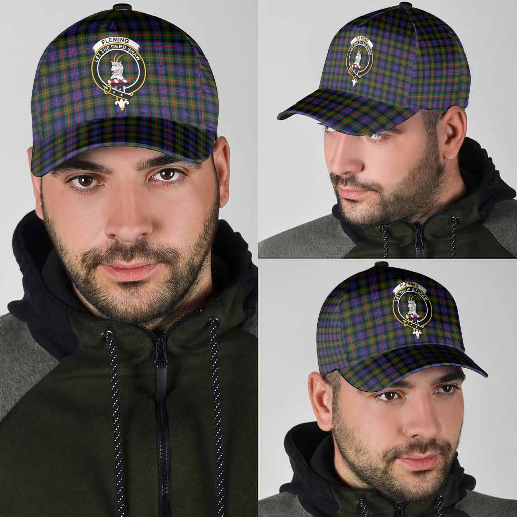 Fleming Tartan Classic Cap with Family Crest