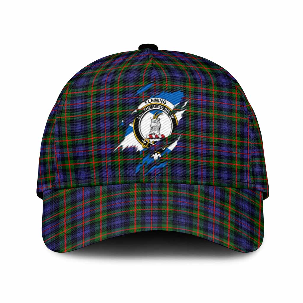 Fleming Tartan Classic Cap with Family Crest In Me Style