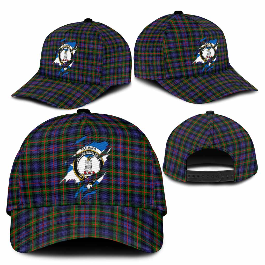 Fleming Tartan Classic Cap with Family Crest In Me Style