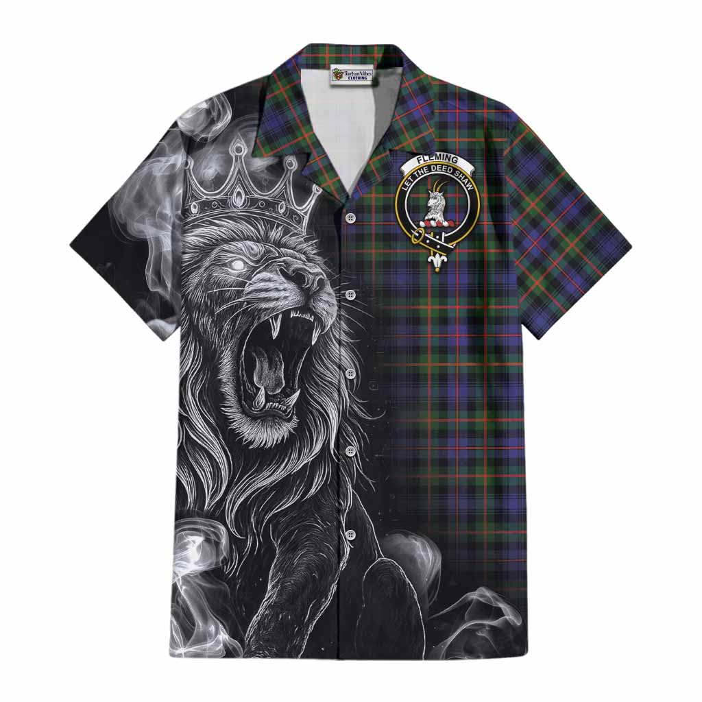 Fleming Tartan Cotton Hawaiian Shirt Roaring Lion Heritage