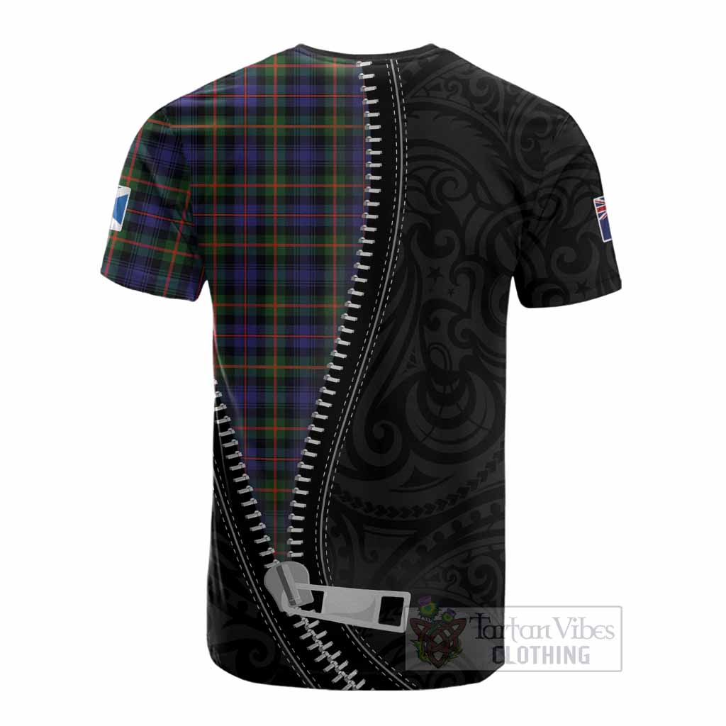 Fleming Tartan Cotton T-shirt New Zealand Pattern Unique Zipper Stylized