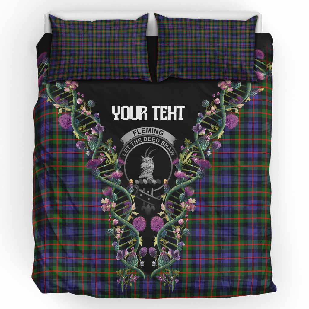 Fleming Tartan Crest Bedding Set Scottish Heritage Thistle DNA