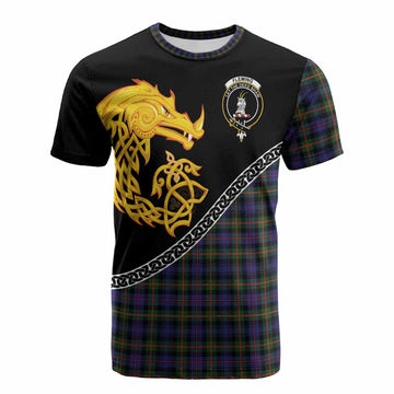 Fleming Tartan Crest Cotton T-shirt Legendary Dragon Knot Half Style
