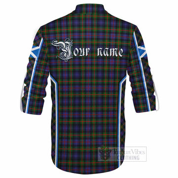 Fleming Tartan Crest Ghillie Kilt Shirt Scotland Coat of Arm Flag Style