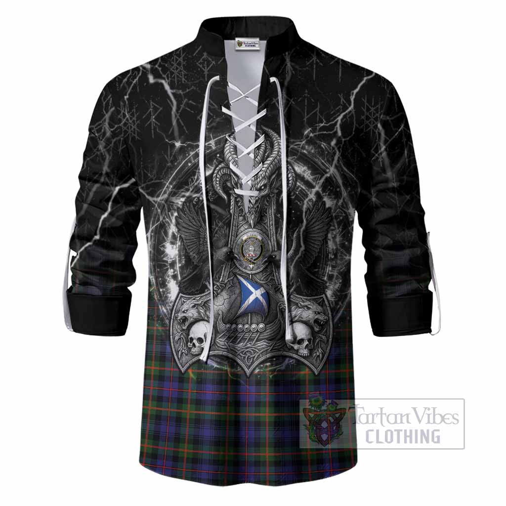 Fleming Tartan Crest Ghillie Shirt Celtic Odin's Raven Legacy