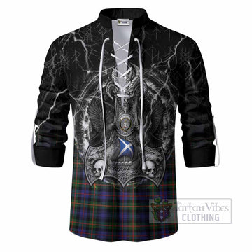 Fleming Tartan Crest Ghillie Shirt Celtic Odin's Raven Legacy