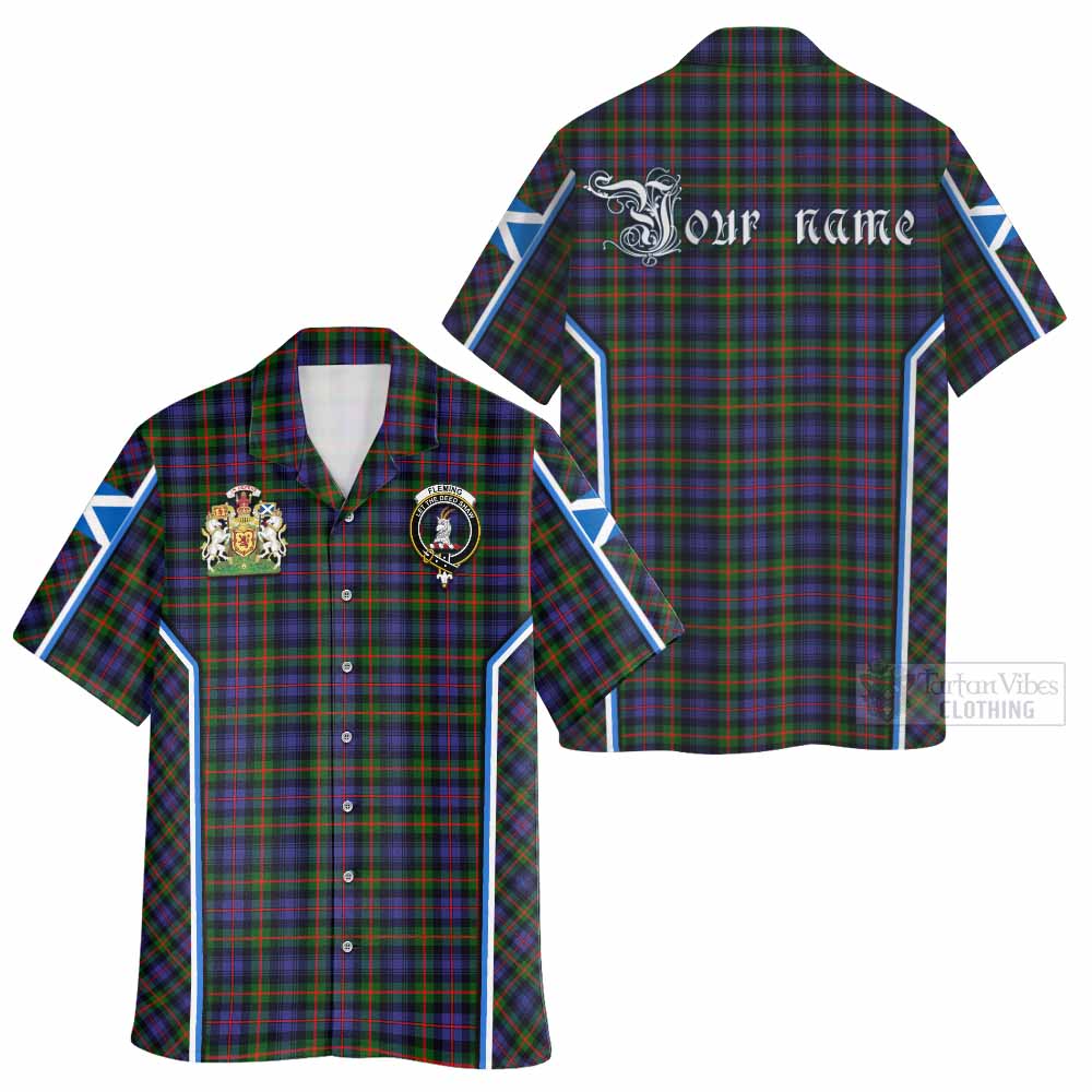 Fleming Tartan Crest Hawaiian Shirt Scotland Coat of Arm Flag Style - Tartan Vibes Clothing
